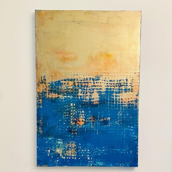 Lakeside: 24x36 deep turquoise / bronze honeycomb - Image 3