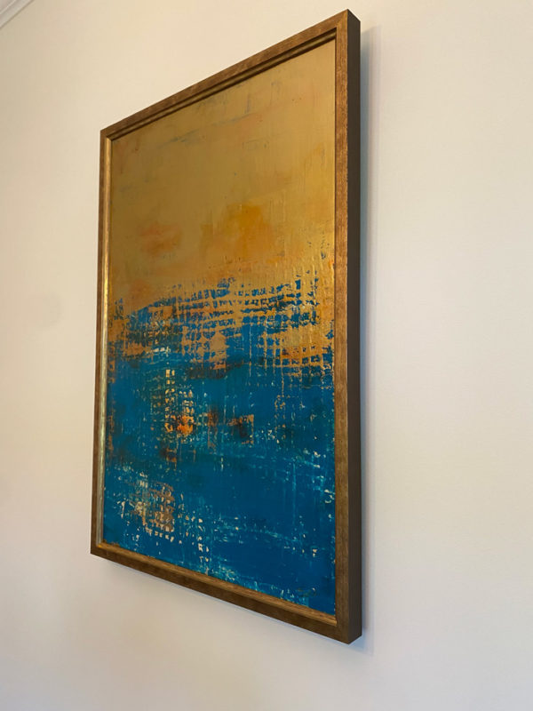 Lakeside: 24x36 deep turquoise / bronze honeycomb - Image 2