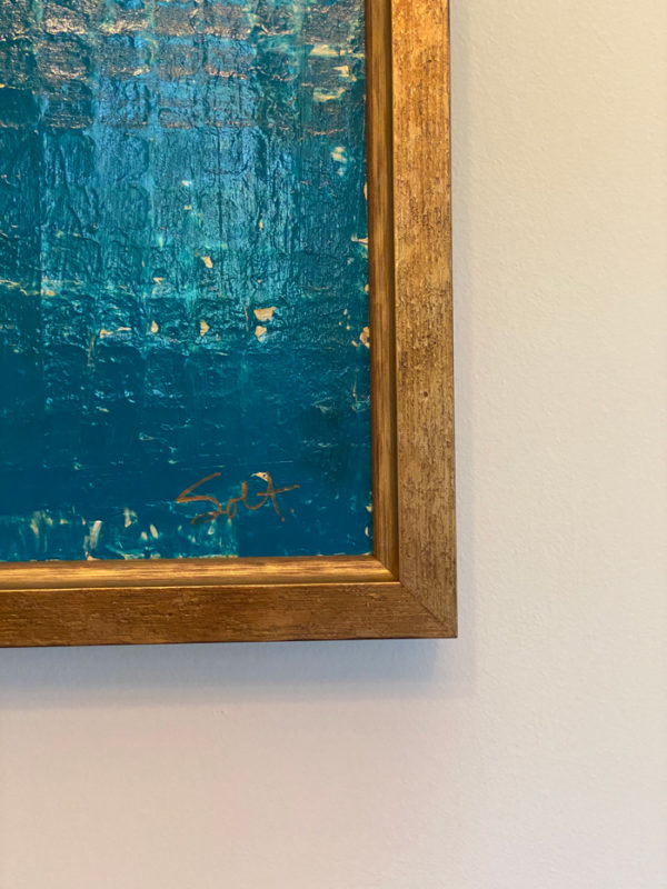 Lakeside: 24x36 deep turquoise / bronze honeycomb - Image 5
